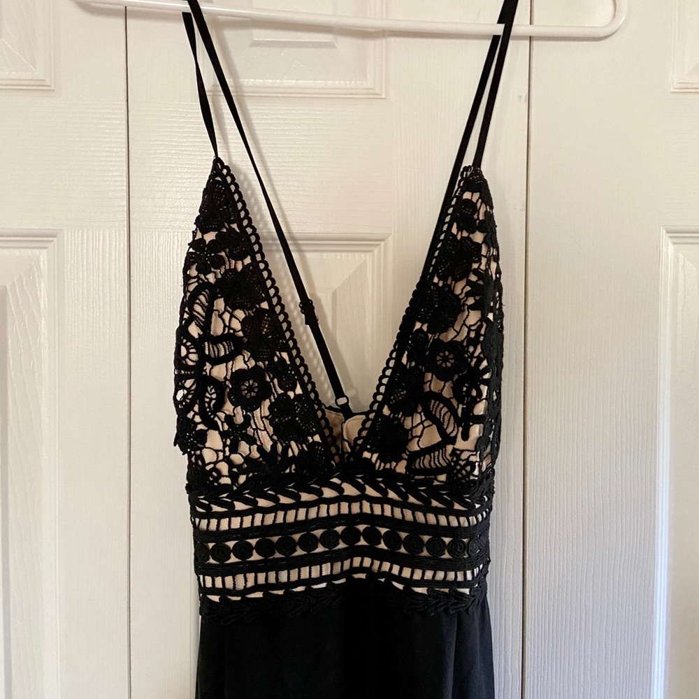 Cream/Black Straight Leg Jumpsuit